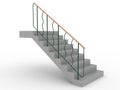 Concrete stairs with green railings Ã¢ââ1